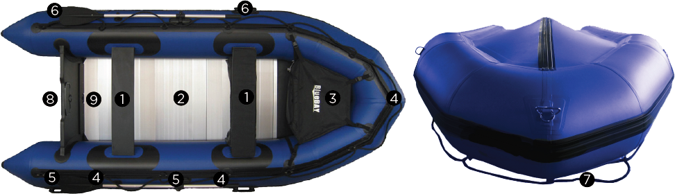 partes del bote bluebay